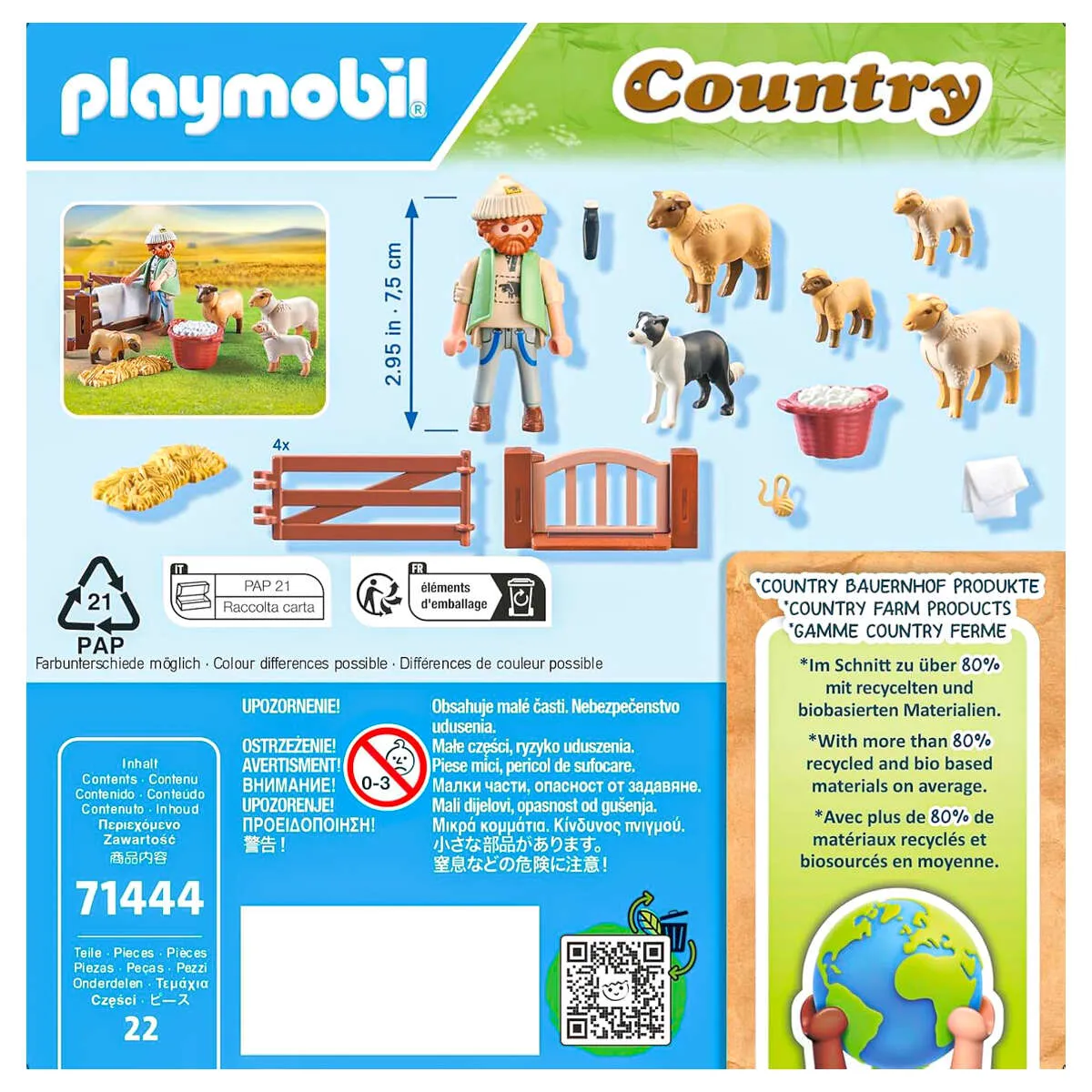 Playmobil Country: Young Shepherd with Flock of Sheep Playset