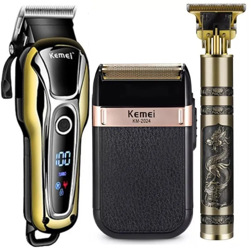 Professional Barber Hair Clipper Rechargeable Electric Finish Cutting Machine Beard Trimmer Shaver Cordless Corded