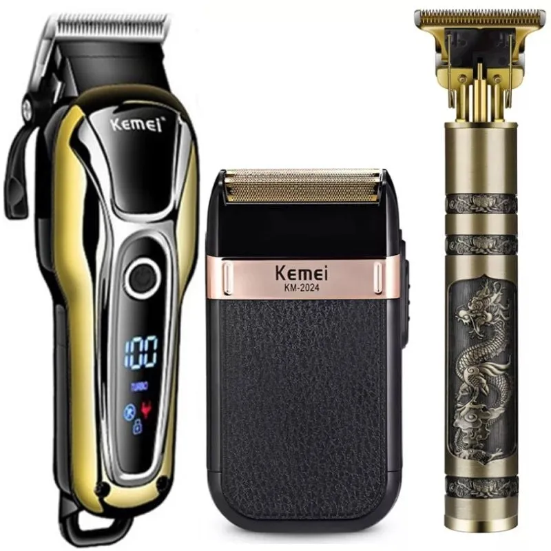 Professional Barber Hair Clipper Rechargeable Electric Finish Cutting Machine Beard Trimmer Shaver Cordless Corded