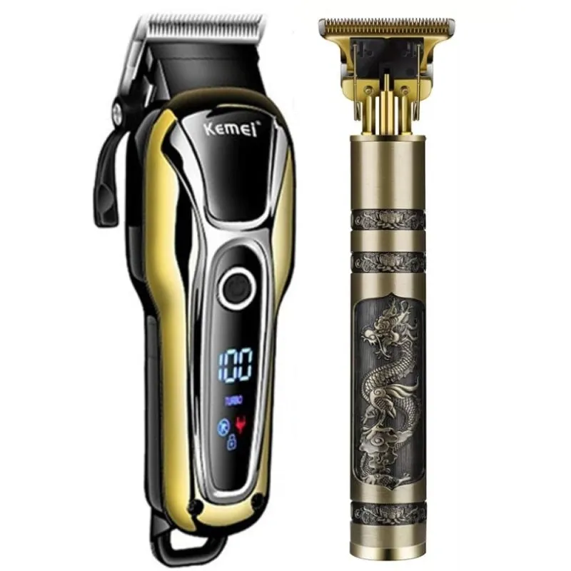 Professional Barber Hair Clipper Rechargeable Electric Finish Cutting Machine Beard Trimmer Shaver Cordless Corded