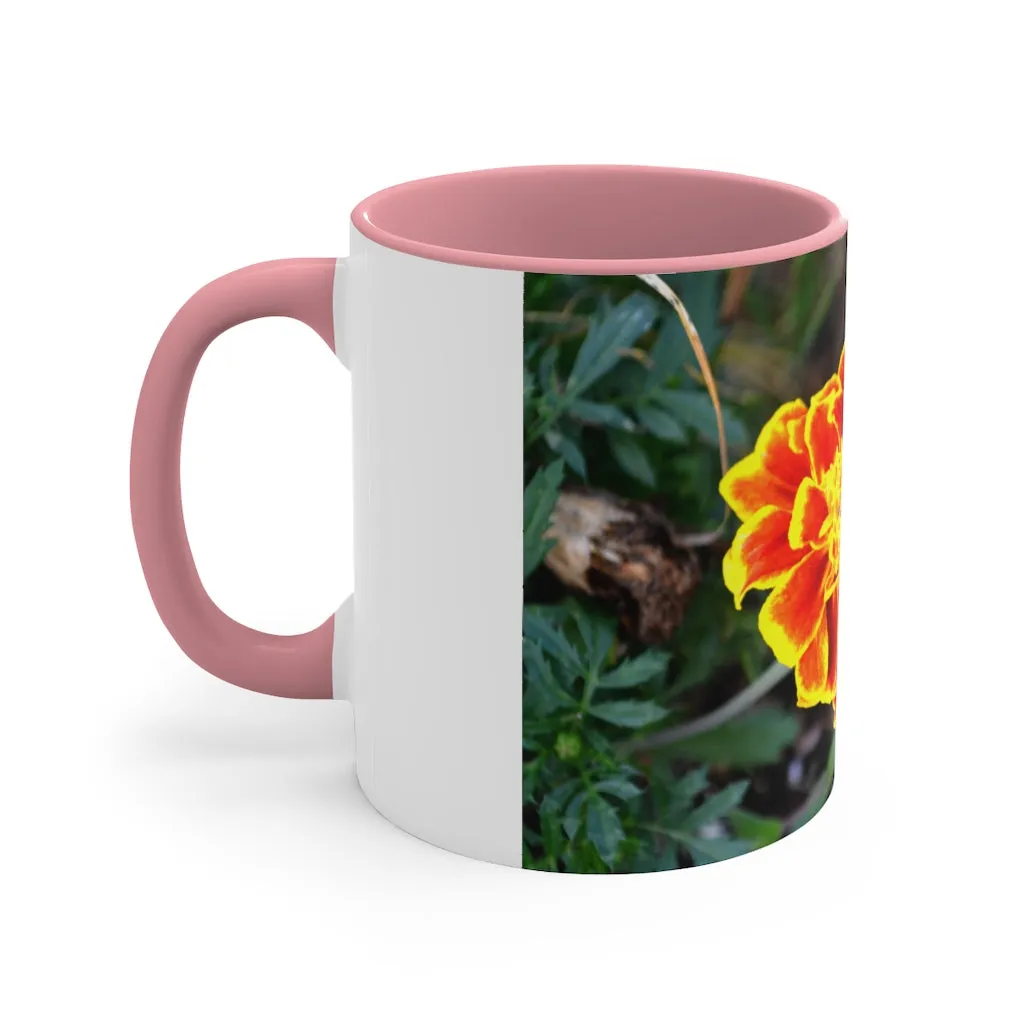 Red and Yellow Flower Accent Coffee Mug, 11oz