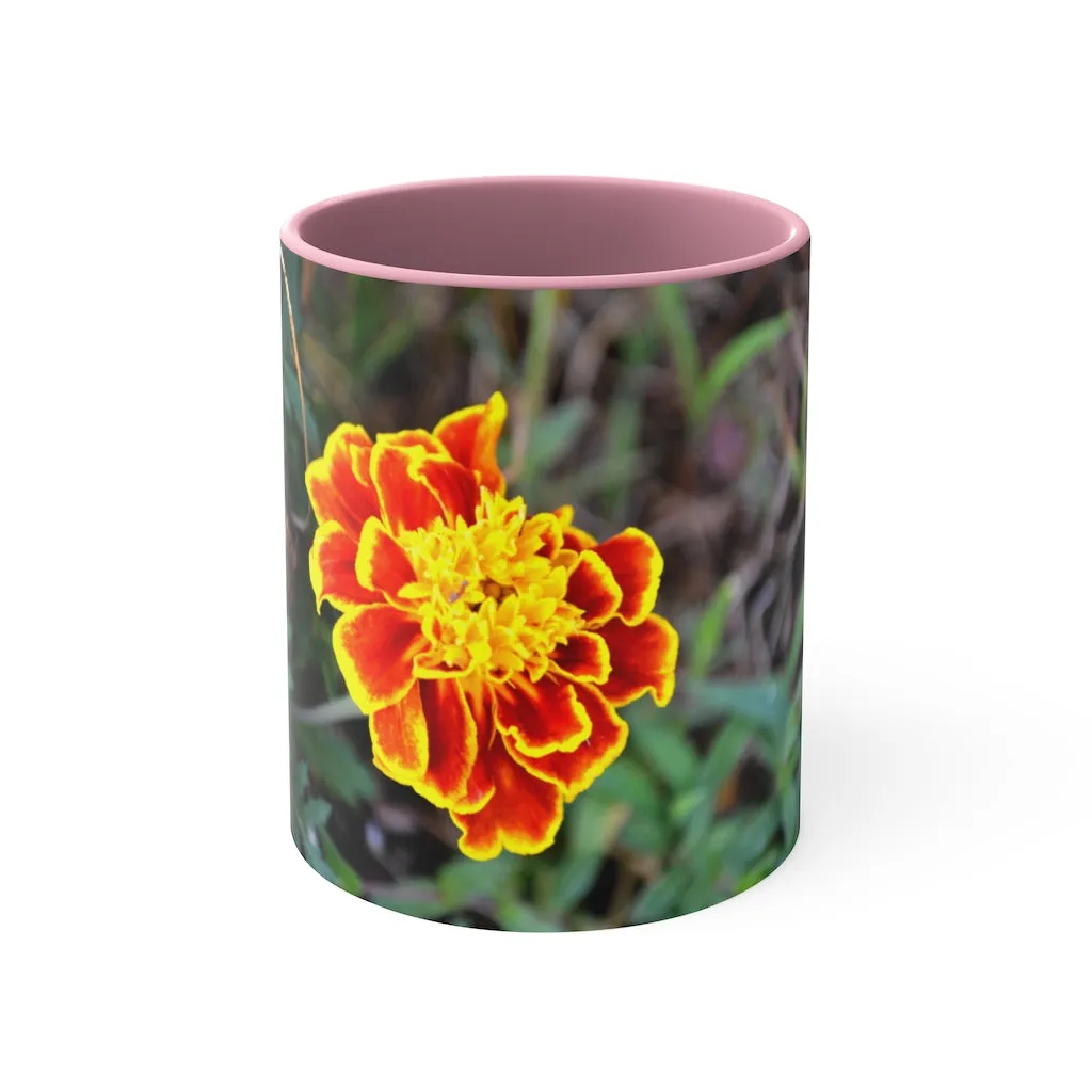 Red and Yellow Flower Accent Coffee Mug, 11oz