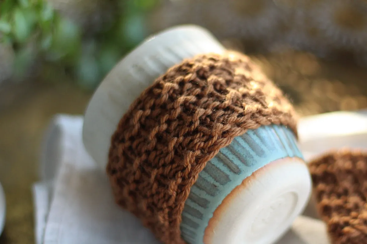 Ridged Coffee Cup Cosy | PDF Knitting Pattern