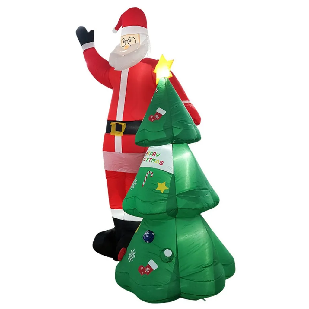 Santa and Christmas Tree Christmas Inflatable with LED Xmas Decor - 2.5M