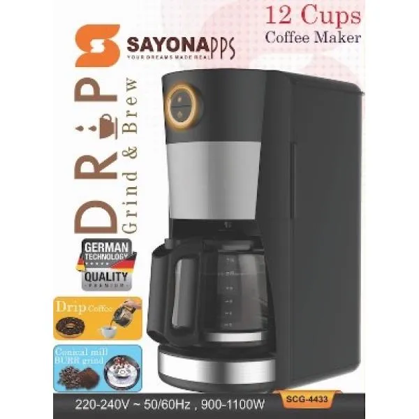 SAYONA - Drip Grind & Brew Coffee Machine SCG-4433