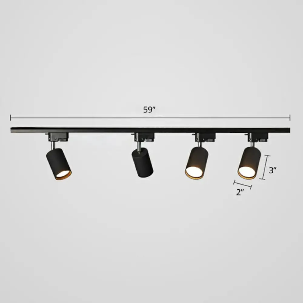 Sleek Tube Track Spotlight: Modern Metallic Semi Flush Ceiling Light for Bars