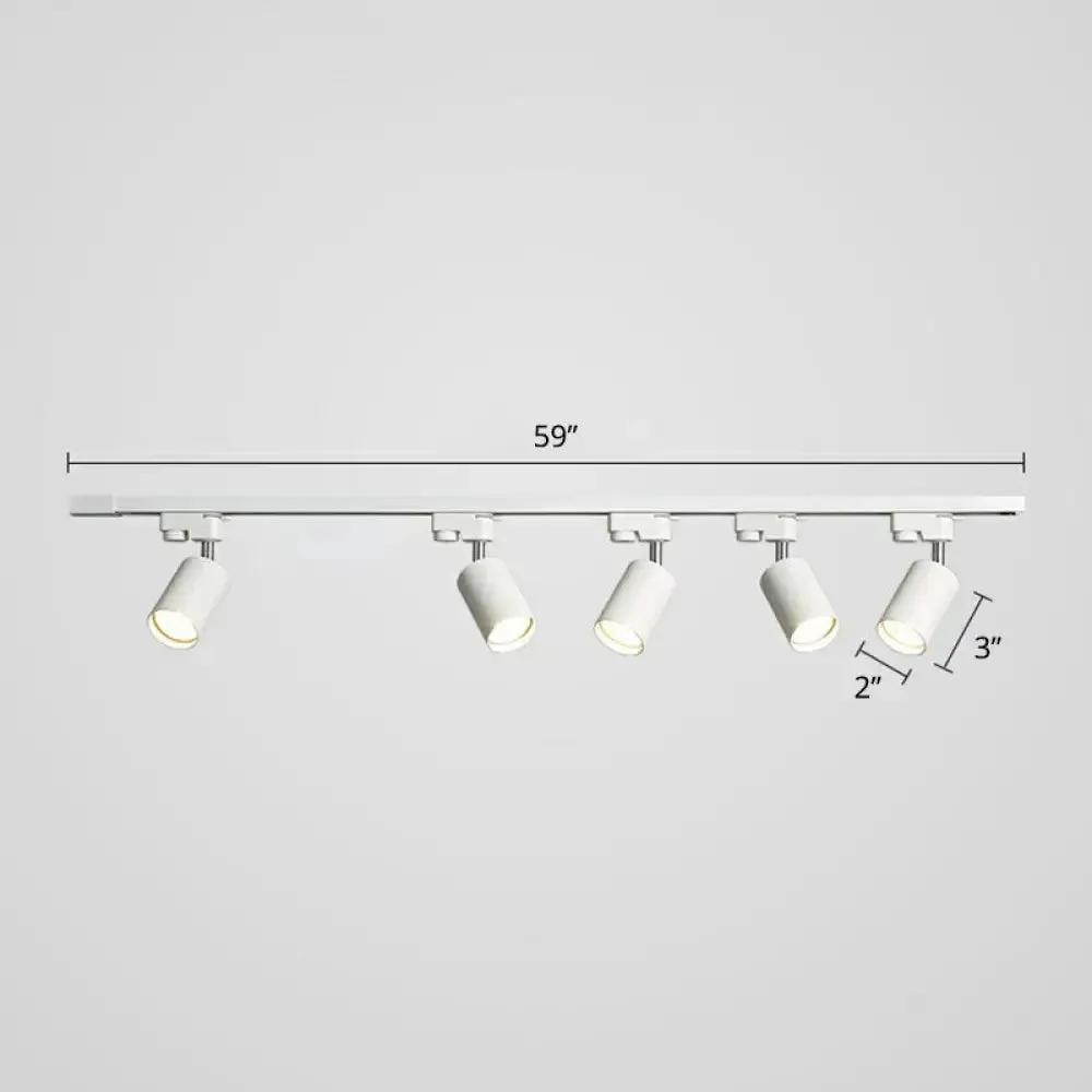 Sleek Tube Track Spotlight: Modern Metallic Semi Flush Ceiling Light for Bars