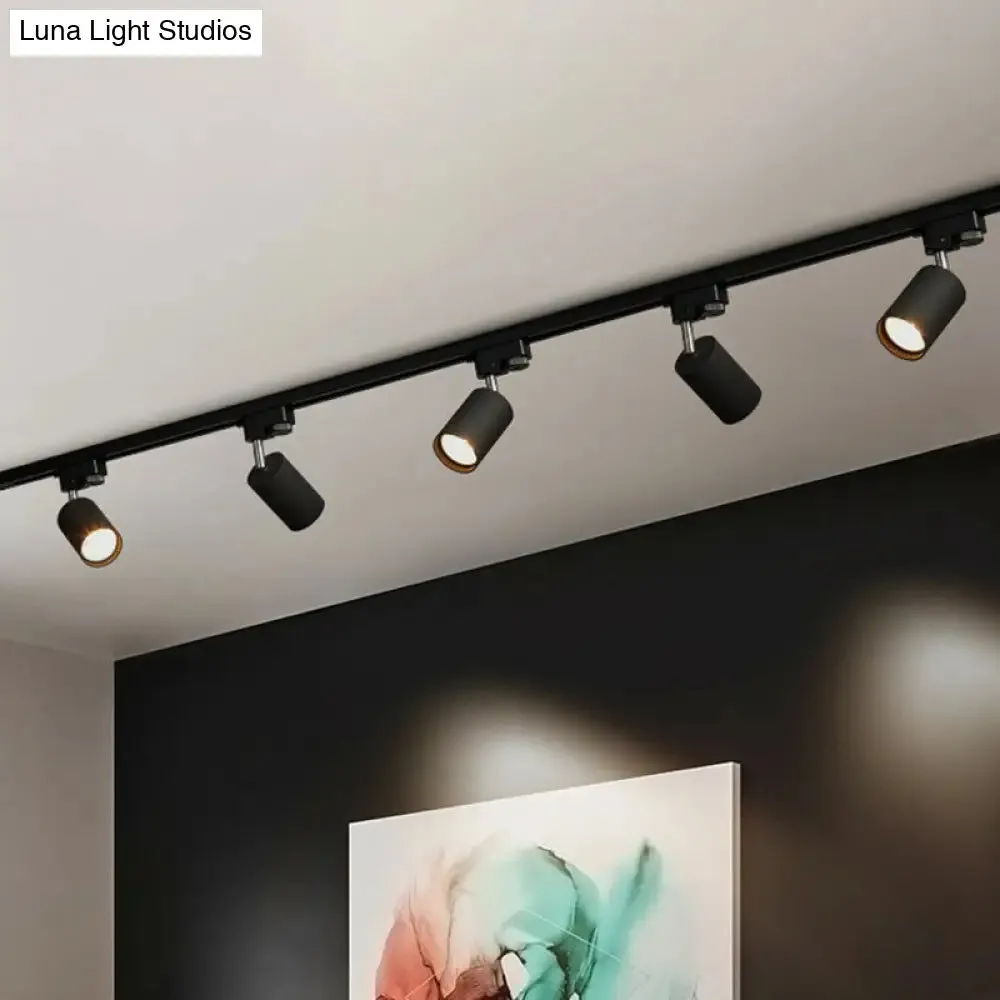 Sleek Tube Track Spotlight: Modern Metallic Semi Flush Ceiling Light for Bars