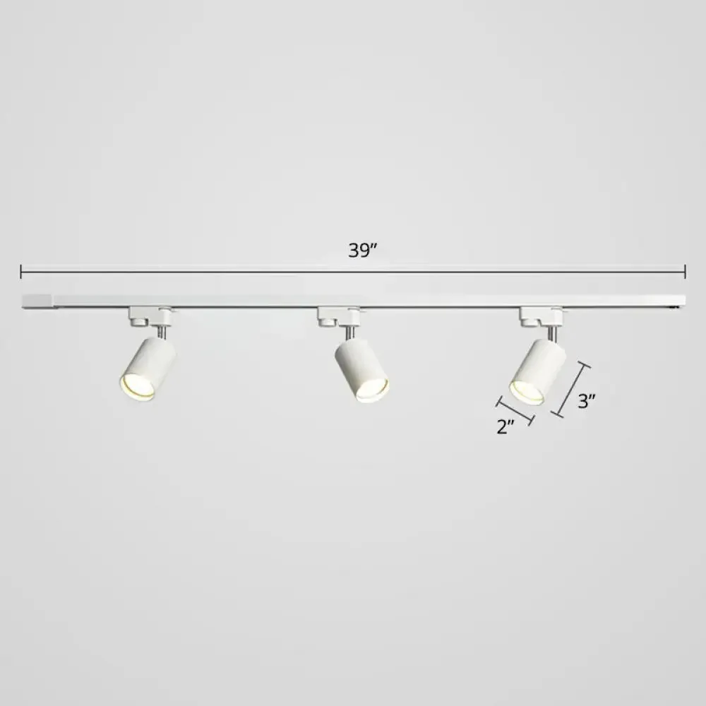 Sleek Tube Track Spotlight: Modern Metallic Semi Flush Ceiling Light for Bars