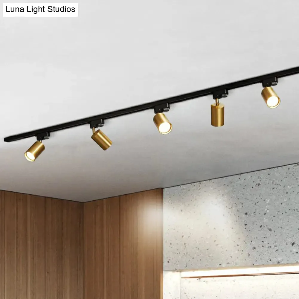 Sleek Tube Track Spotlight: Modern Metallic Semi Flush Ceiling Light for Bars