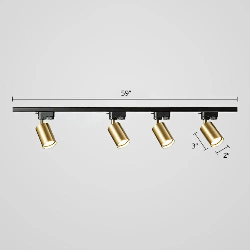 Sleek Tube Track Spotlight: Modern Metallic Semi Flush Ceiling Light for Bars