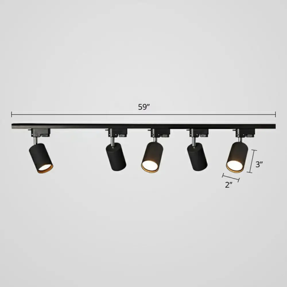 Sleek Tube Track Spotlight: Modern Metallic Semi Flush Ceiling Light for Bars