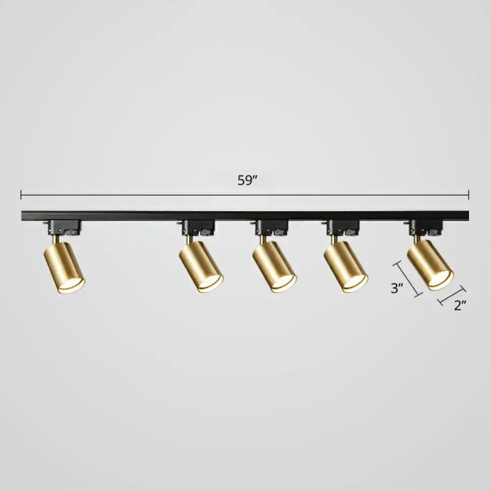 Sleek Tube Track Spotlight: Modern Metallic Semi Flush Ceiling Light for Bars