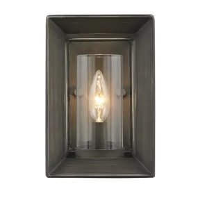 Smyth 1 Light Wall Sconce (Gunmetal Bronze & Clear Glass)