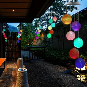 Solar Crystal Ball Color Changing Solar Powered LED Hanging Light for Patio Yard Garden Home Outdoor Night Decor, Gifts