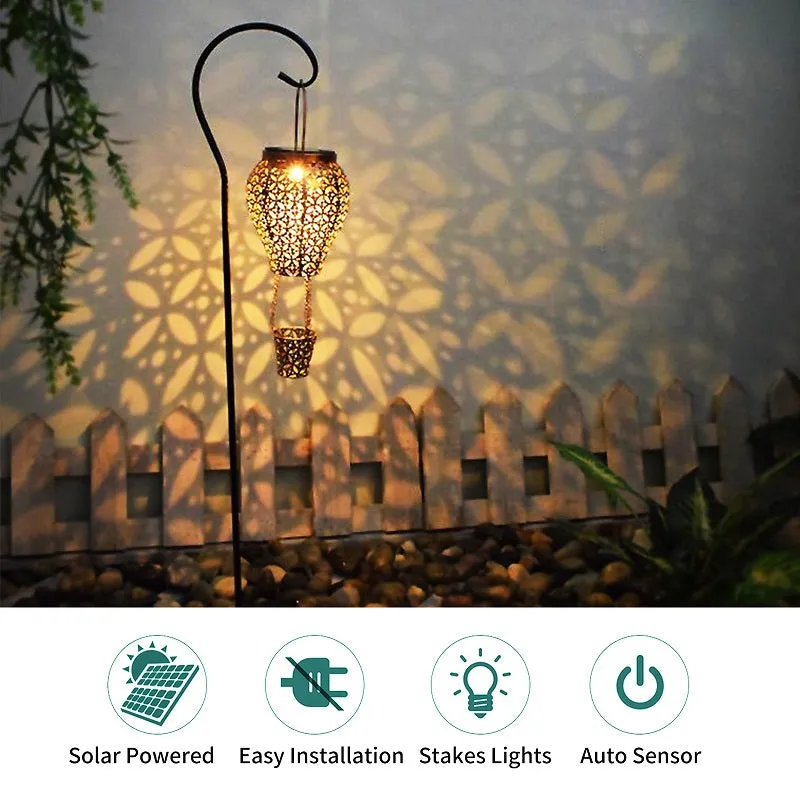 Solar Garden Waterproof LED Projection Retro Lantern Stake Light