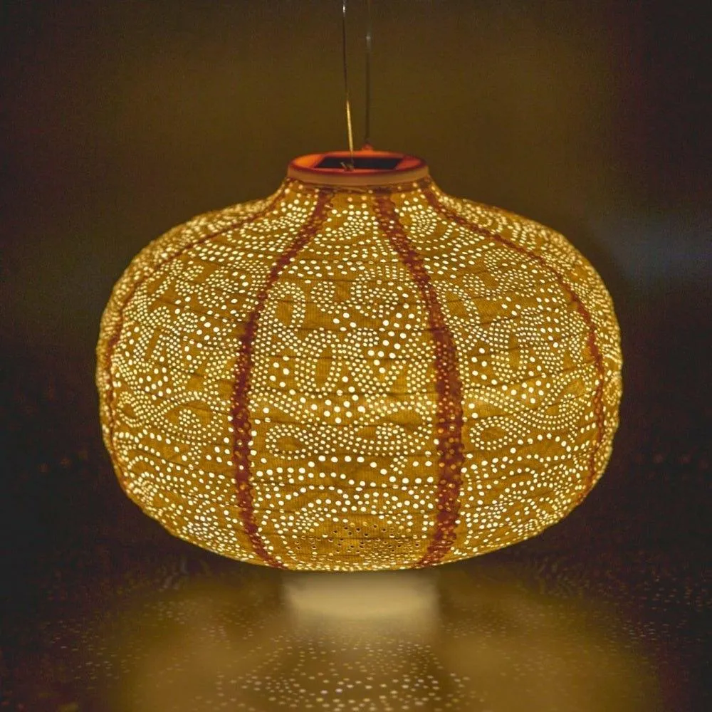 Solar Lantern Pumpkin, Yellow