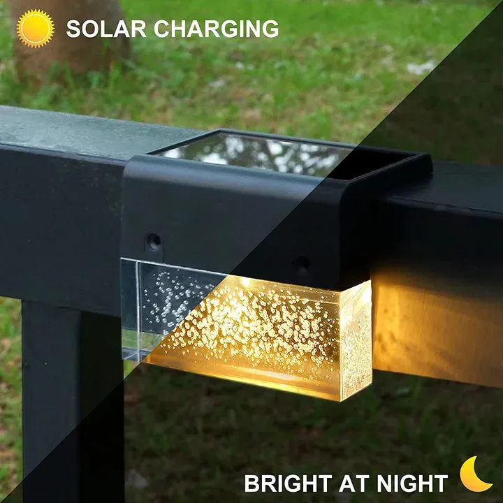 Solar LED Lights Smart Outdoor Decorative Garden Lamp Waterproof for home, fence, Dock (Pack of 2)