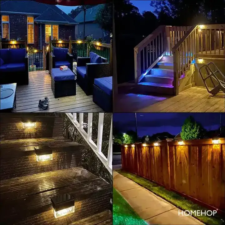 Solar LED Lights Smart Outdoor Decorative Garden Lamp Waterproof for home, fence, Dock (Pack of 2)