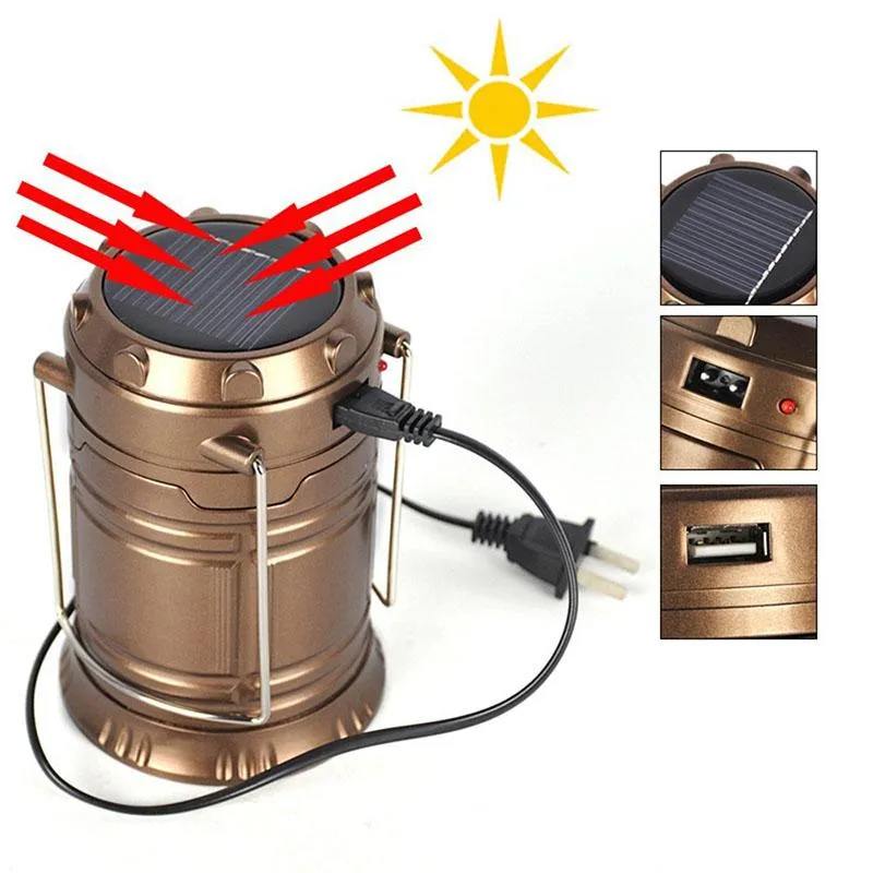 Solar/Rechargeable 6-W Led Light Lantern Lamp Inbuilt Mobile Usb Power Bank