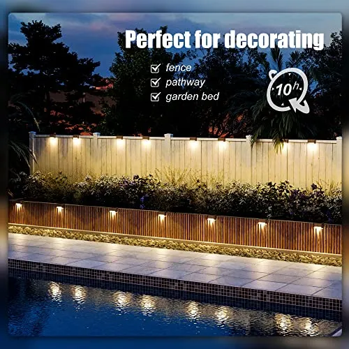 SOLPEX Solar Deck Lights Outdoor 16 Pack, Solar Step Lights Waterproof Led Solar lights for Outdoor Stairs, Step , Fence, Yard, Patio, and Pathway(Warm White)