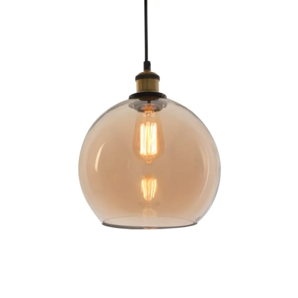 Spheroid Glass Pendant Light Smoke | Amber