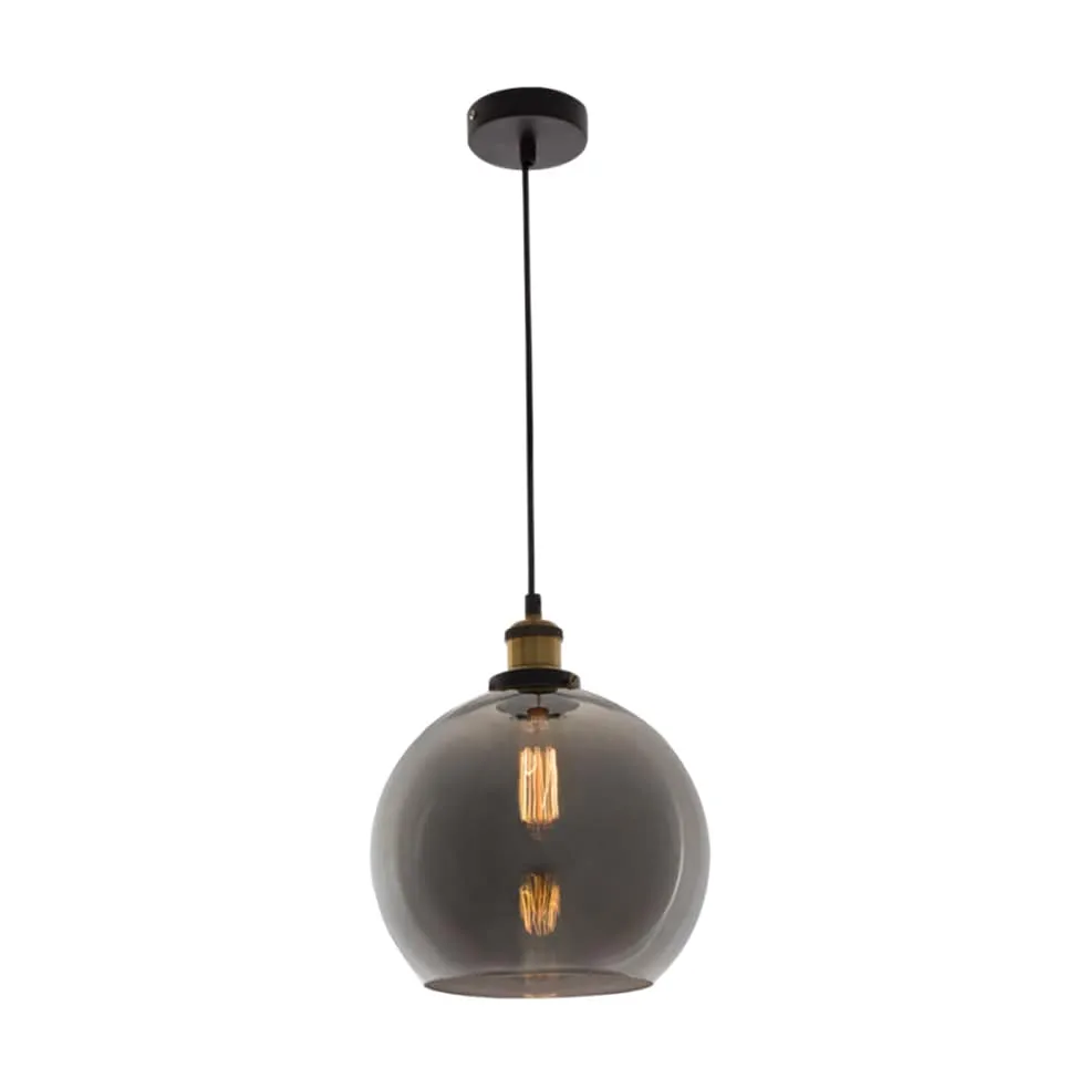 Spheroid Glass Pendant Light Smoke | Amber