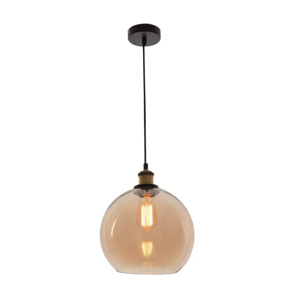 Spheroid Glass Pendant Light Smoke | Amber