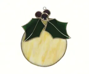 Stained Glass White Ball Ornament Suncatcher