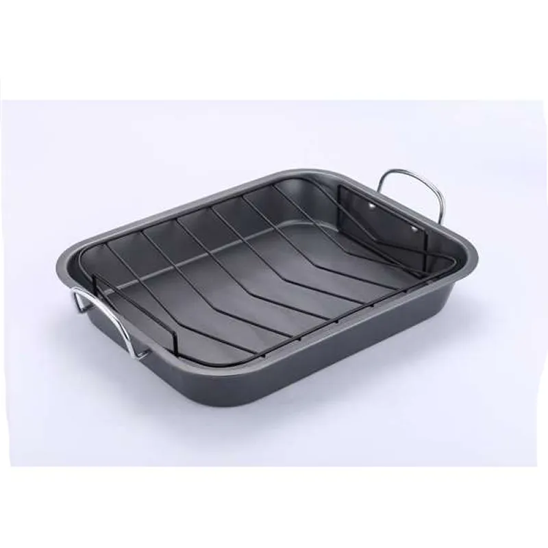 Stainless Steel Non-Stick Roaster Pan With V-Shaped Rack