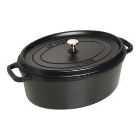 Staub La Cocotte Cast Iron Oval Cocotte 8.0L Black