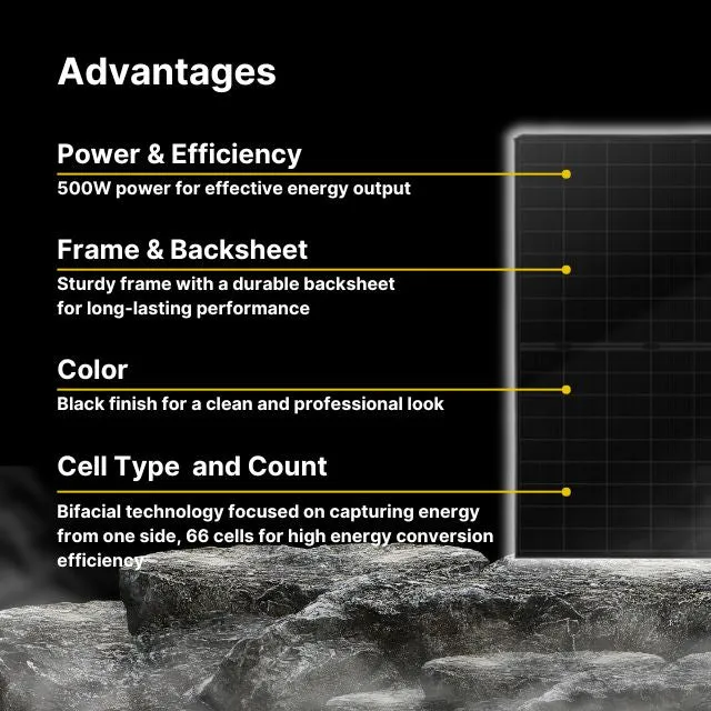 THORNOVA 500W Rigid Monocrystalline Solar Panel