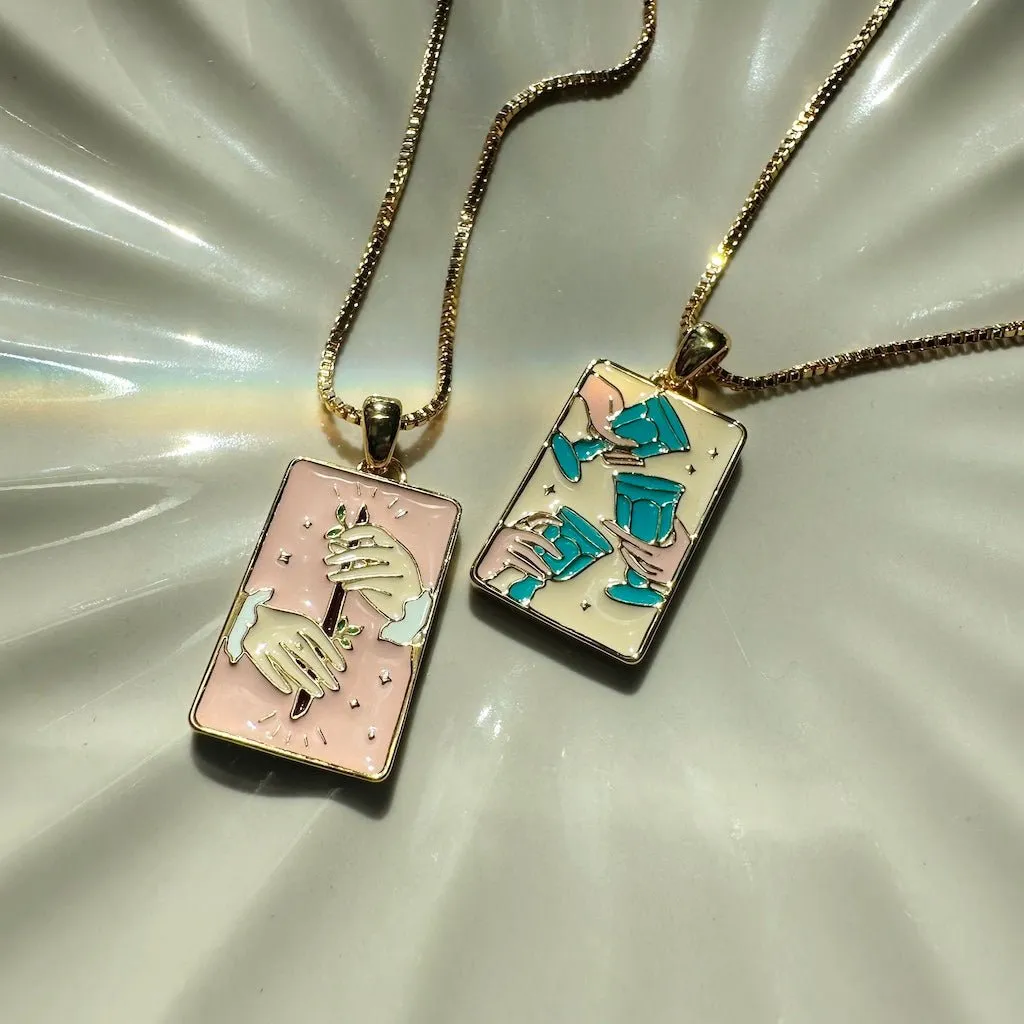 Three of Cups Tarot Pendant Necklace