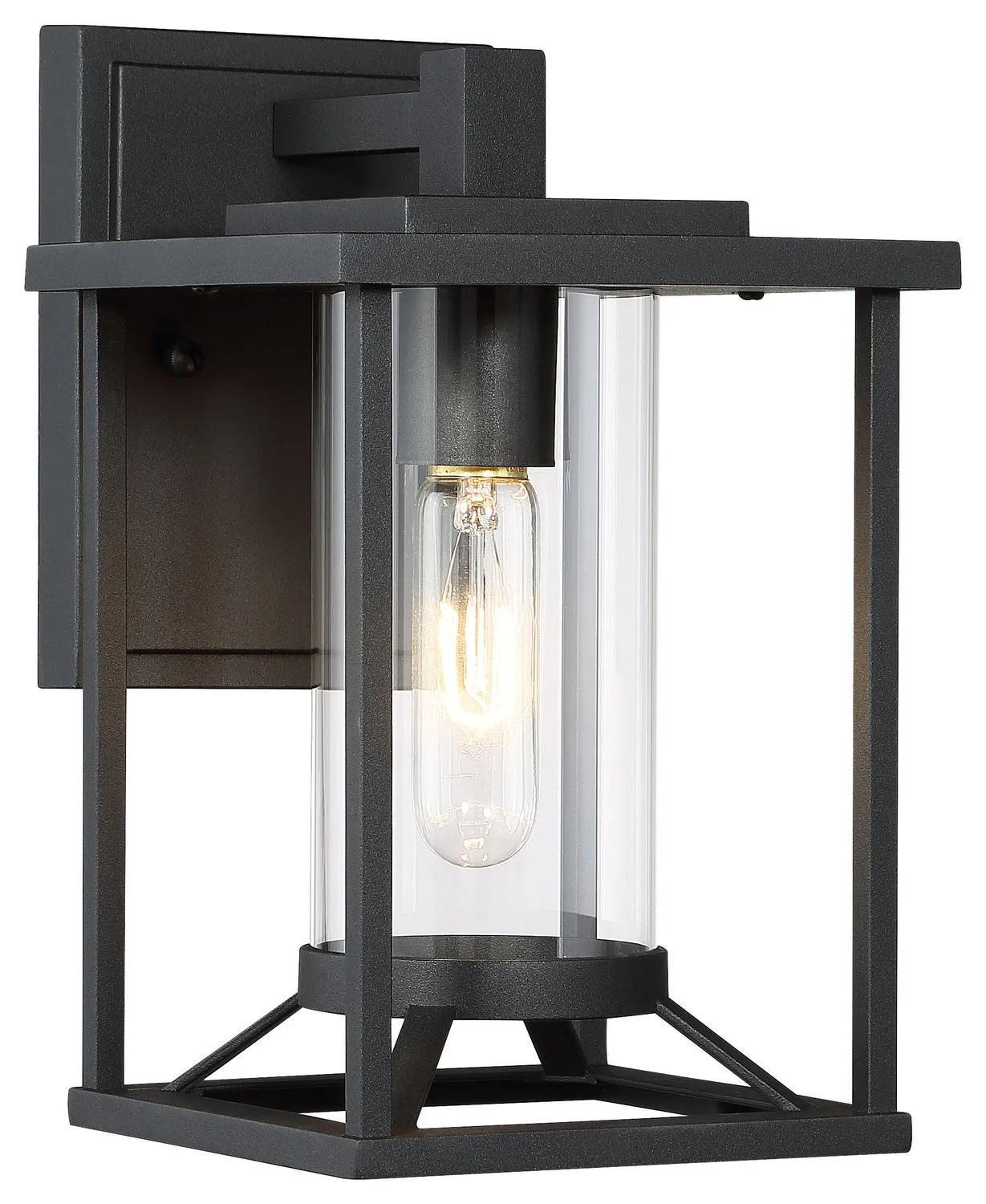 Trescott 1-Light Outdoor Wall Mount in Coal & Clear Glass