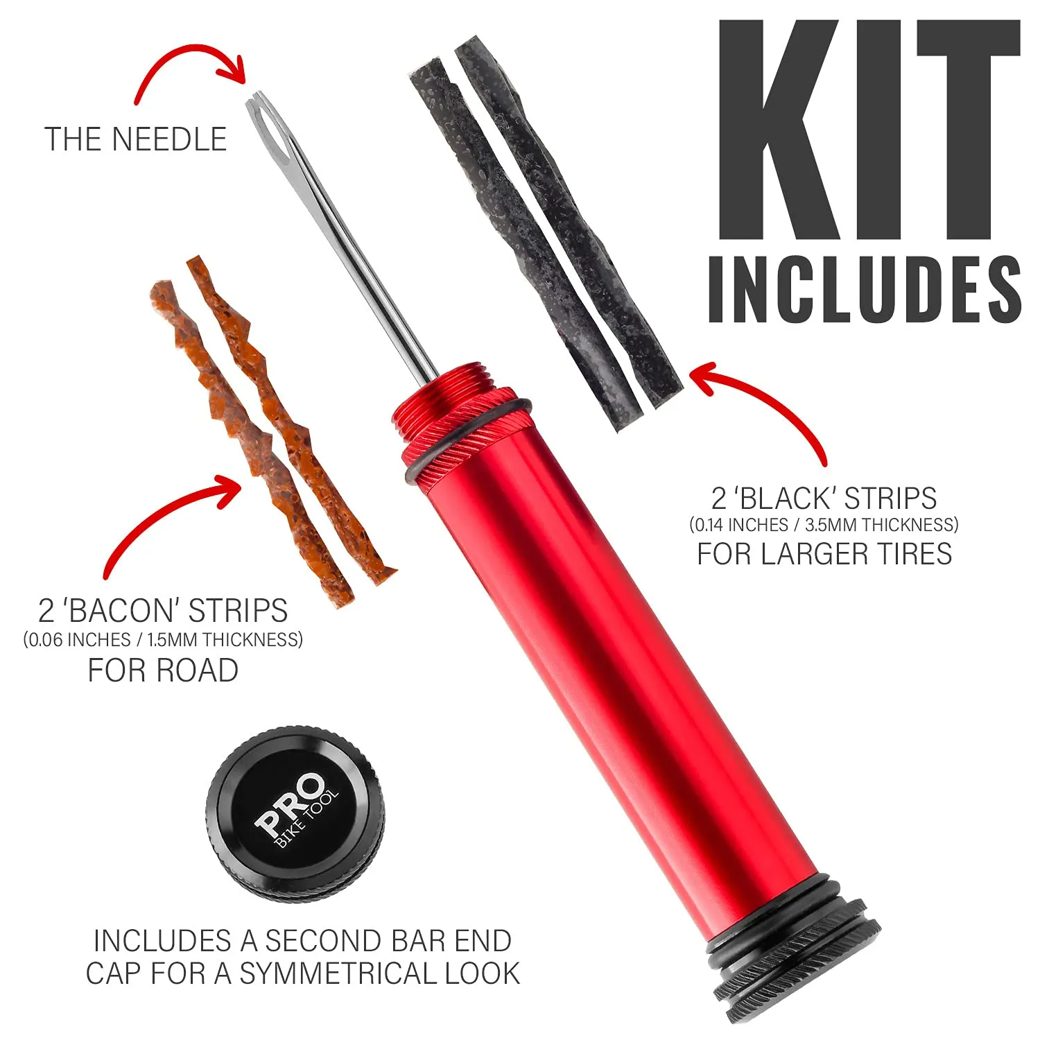 Tubeless Tyre Plug Kit - Handlebar Storage