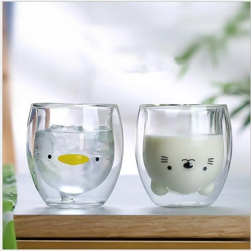 Upside Down Bear Glass Cup