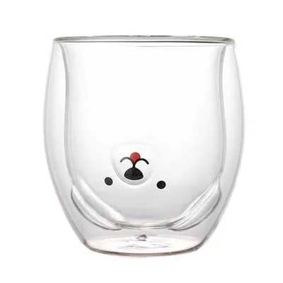 Upside Down Bear Glass Cup