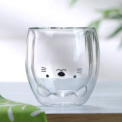 Upside Down Bear Glass Cup