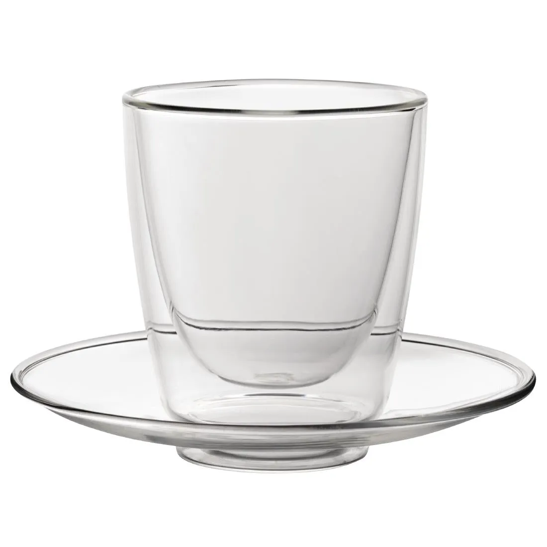 Utopia Double Walled Cappuccino Glass and Saucer 220ml (Pack of 6) - CP884