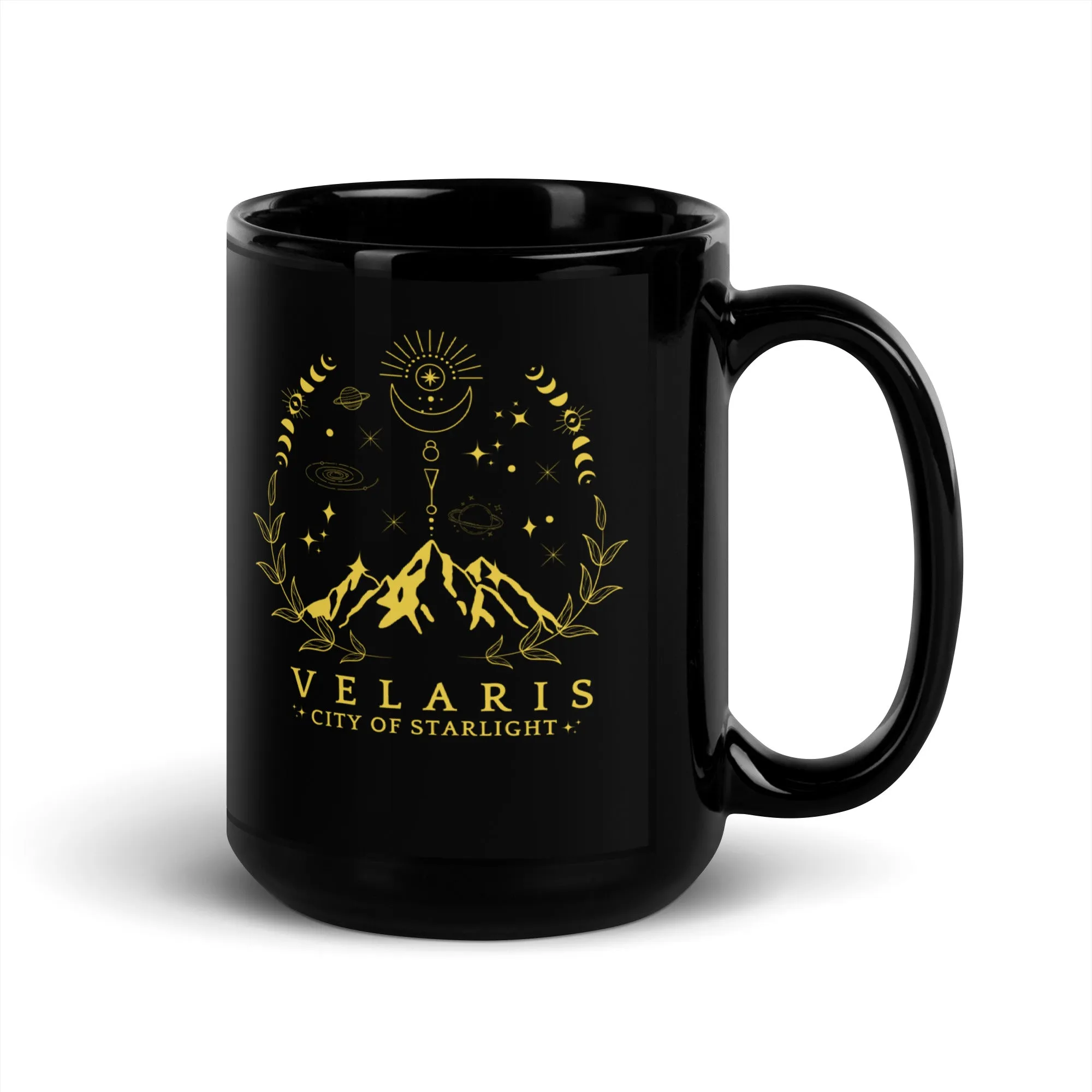 Velaris Coffee Cup, SJM Merch Gift Mug, ACOTAR Gift Coffee Mug for Bookish and Spicy Readers, Black Glossy Mug