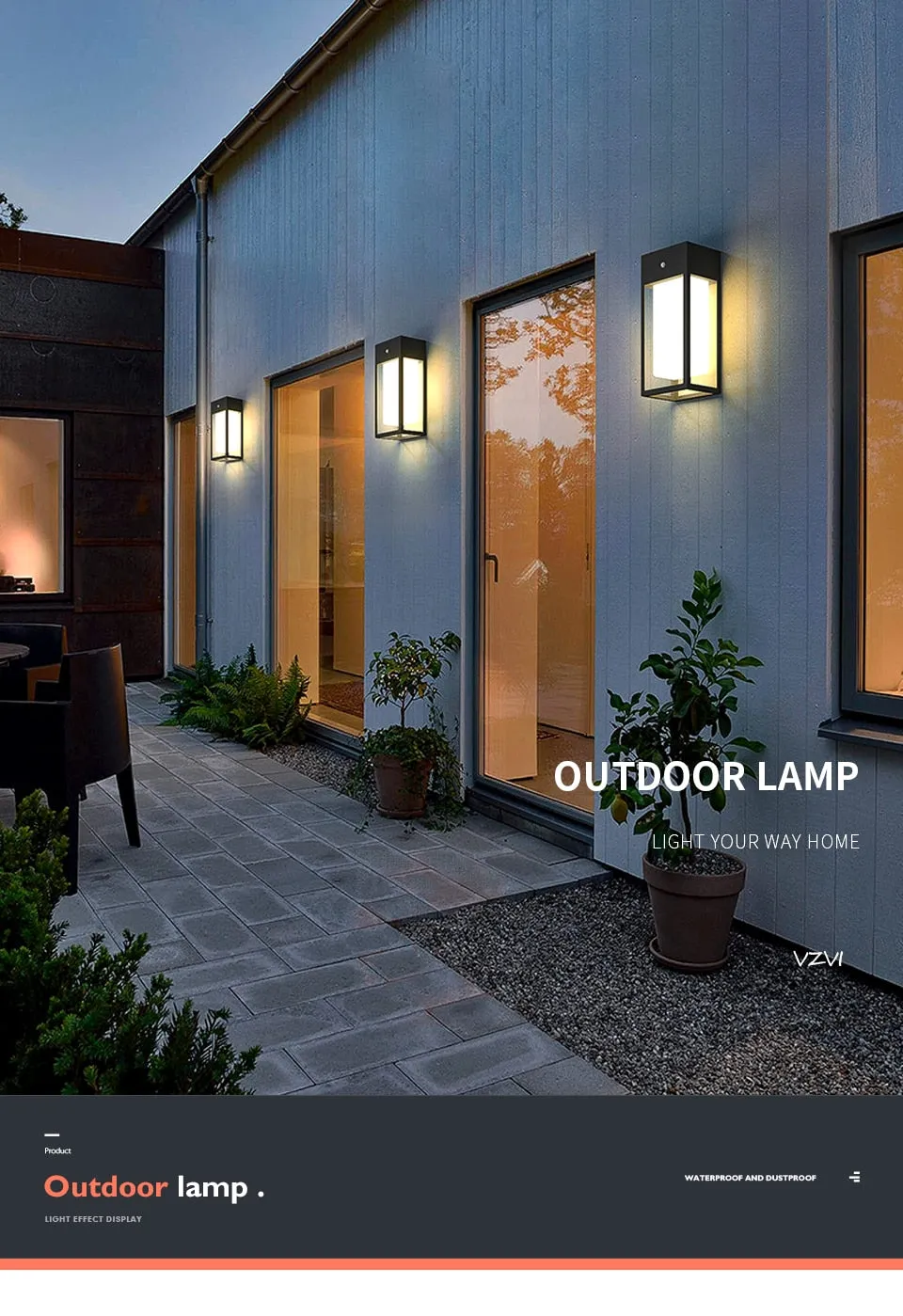 VZ Longve - Waterproof Modern Outdoor Wall Lamps Garden Cottage Landscape Porch