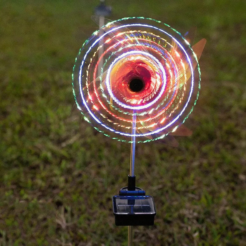 Waterproof IP65 Outdoor Fully Automatic LED Solar Wind Spinner With 600mAh Battery And Light Sensors