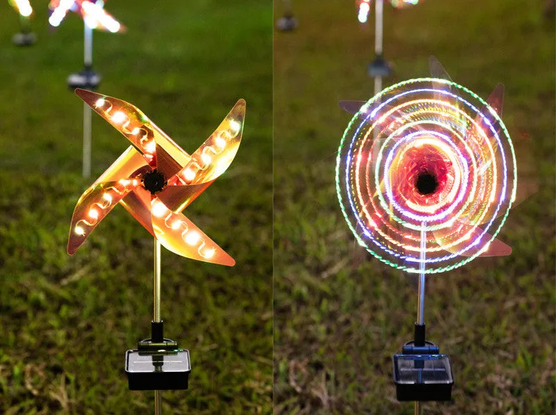 Waterproof IP65 Outdoor Fully Automatic LED Solar Wind Spinner With 600mAh Battery And Light Sensors