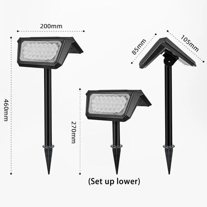 Waterproof Solar Spot Lights Outdoor Led Light Garden Stake Lights for Pathway Pool Area Tree Auto On/Off