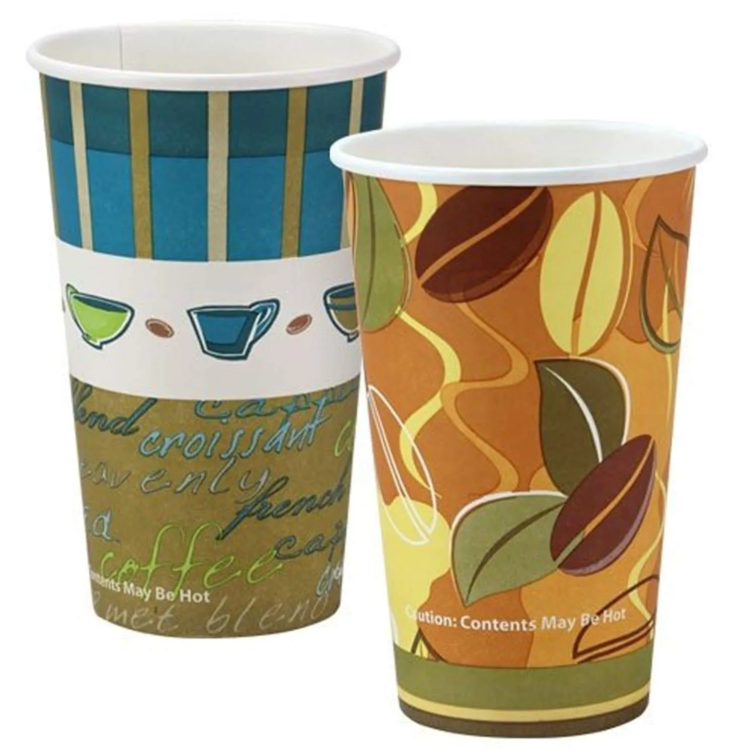 *WHOLESALE* 16 oz. - Disposable - Coffee Bean Pattern - Hot/Cold Cups | 960 ct.