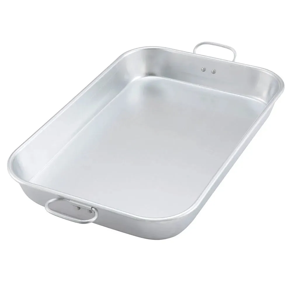 Winco ALBP-1218 Aluminum Roasting Pan Drop Handles - 17.75" x 11.5" x 2.25"