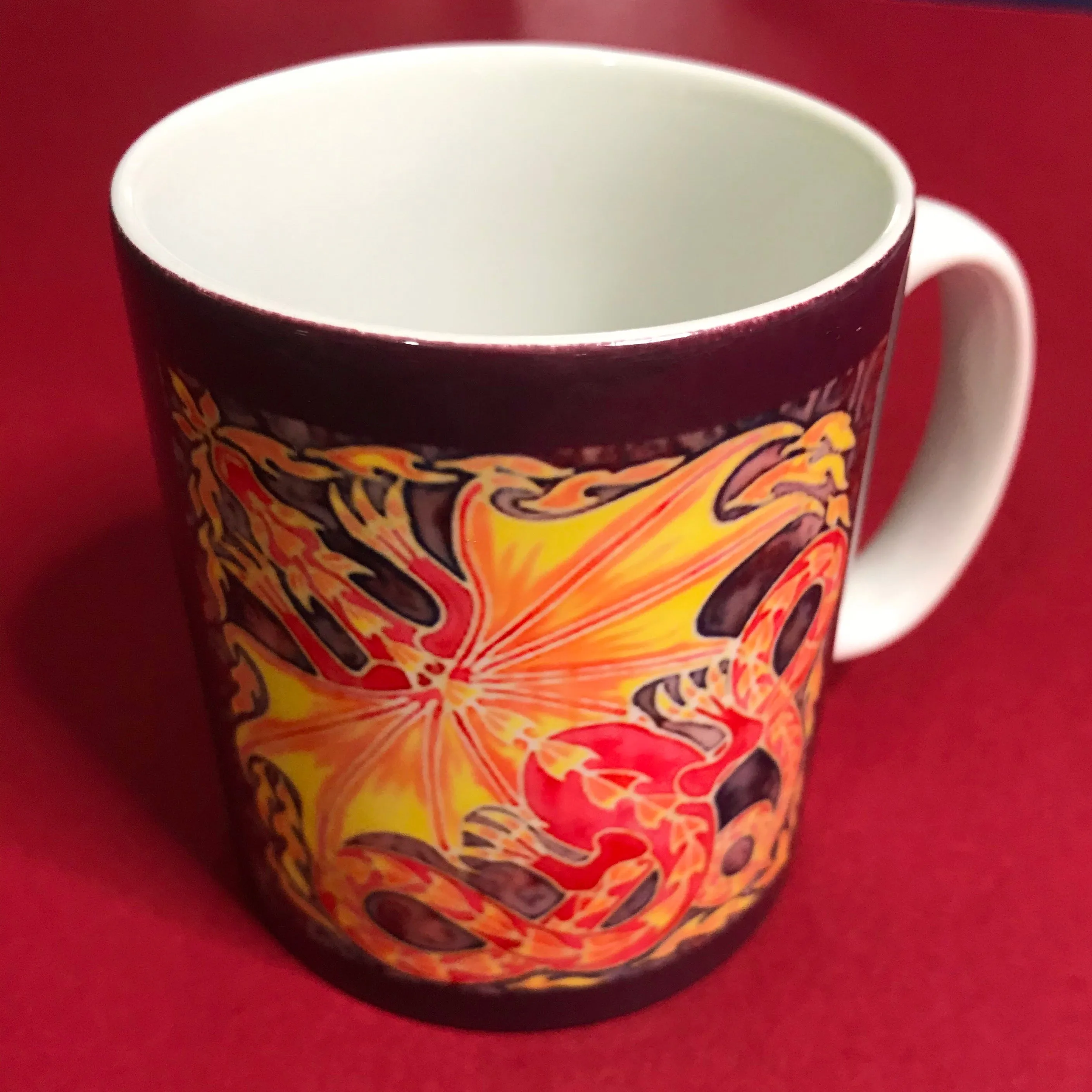 Winged Dragon Mug and Coaster box set or mug only - Red Mug Set - Western Dragon Mug Gift