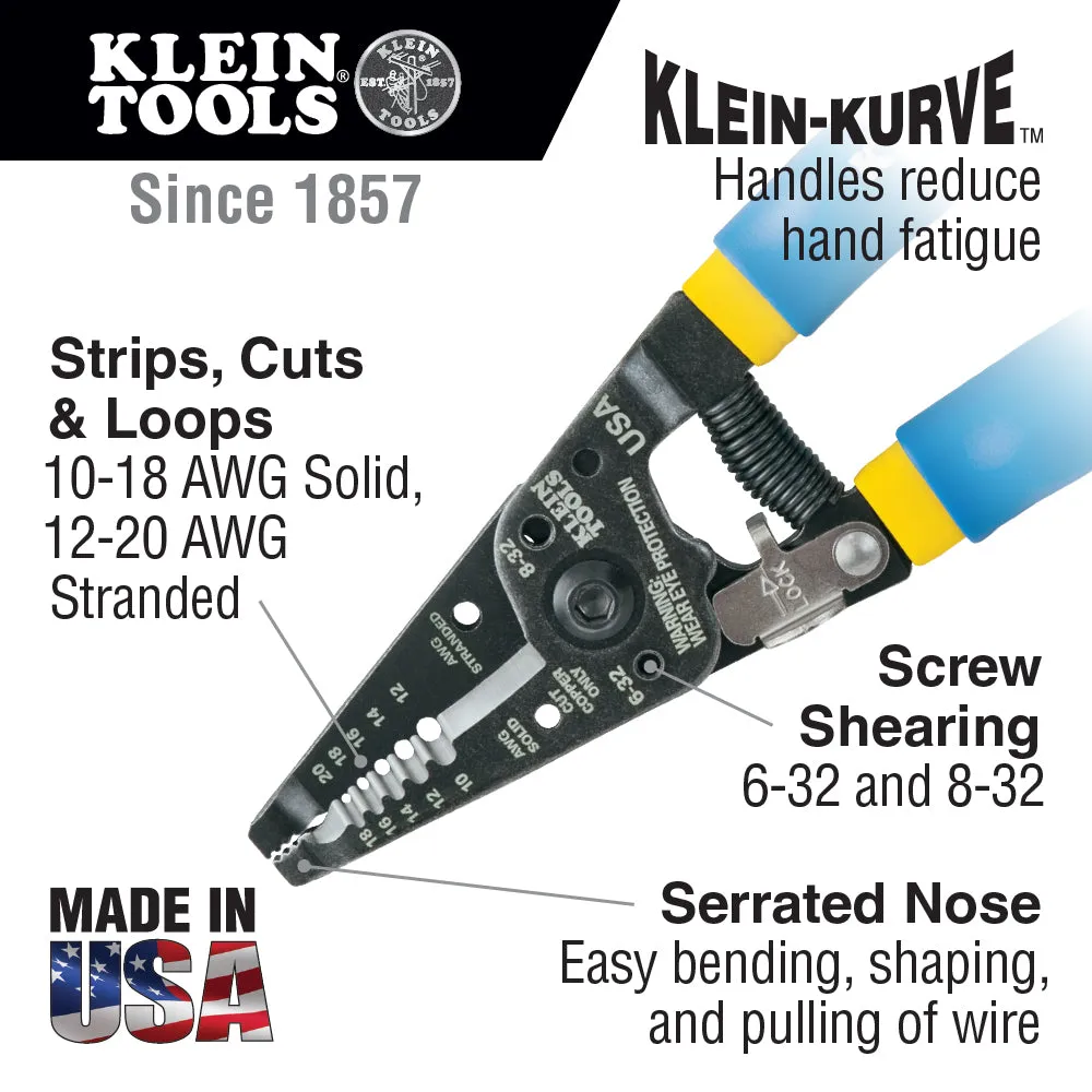 Wire Stripper/Cutter - Klein Tools Solid & Stranded Copper Wire Stripper & Cutter, 11055