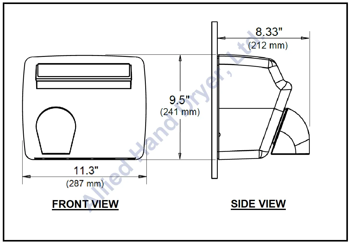 WORLD DRYER® DXA5-973 Model XA Series Hand Dryer - Brushed Stainless Steel Automatic Surface-Mounted