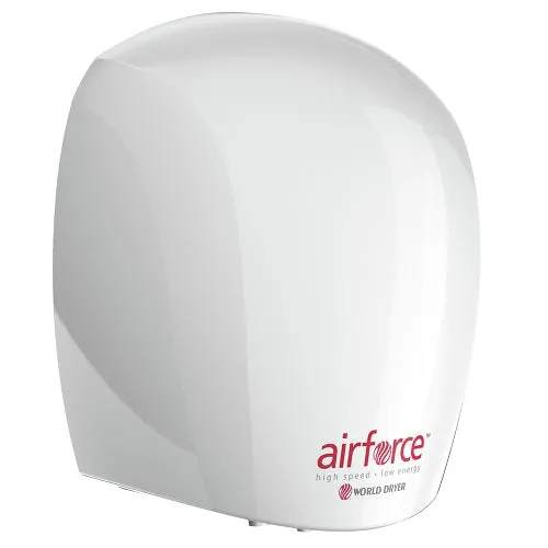 WORLD DRYER® J-974A3 Airforce™ Hand Dryer - White Epoxy on Aluminum Automatic Surface-Mounted High Speed